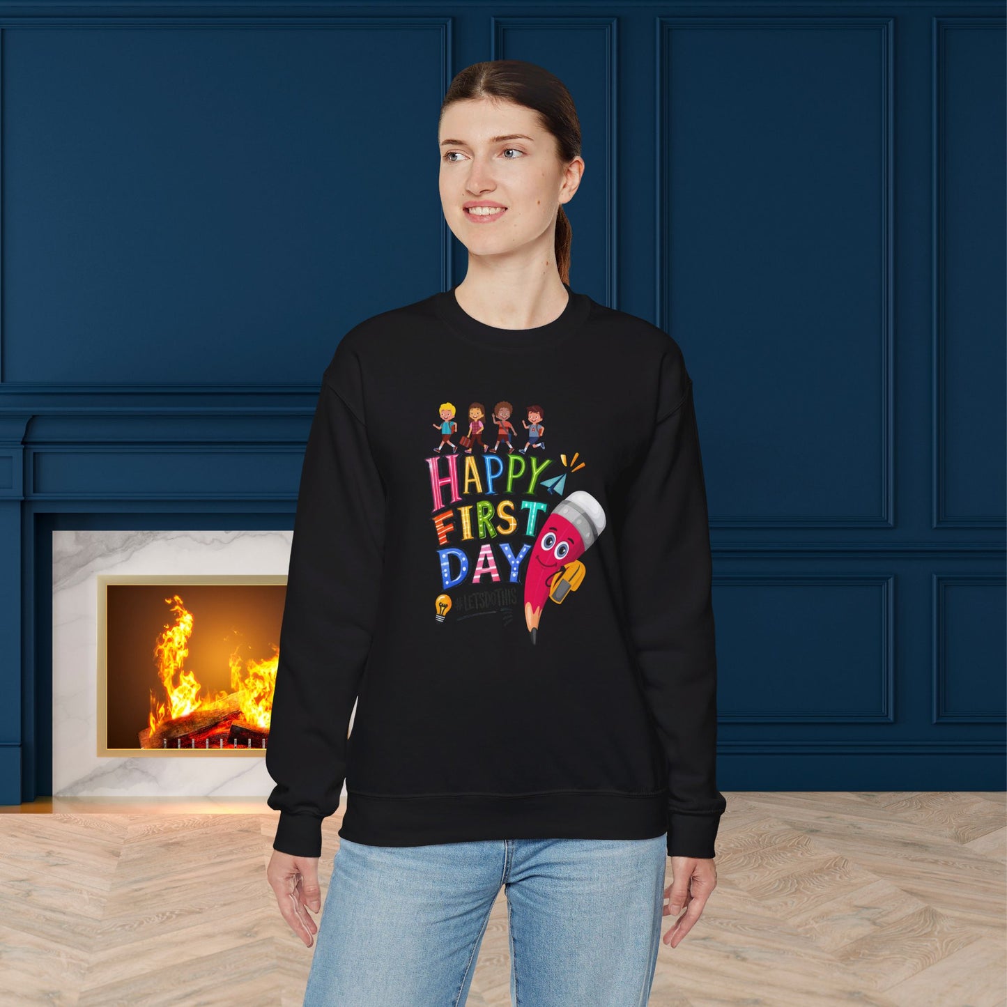 We Love Teachers Sweatshirt, Back To school unisex heavy blend crewneck sweatshirt, Teacher Back To school  Sweatshirt. First Day Vibes Sweatshirt.