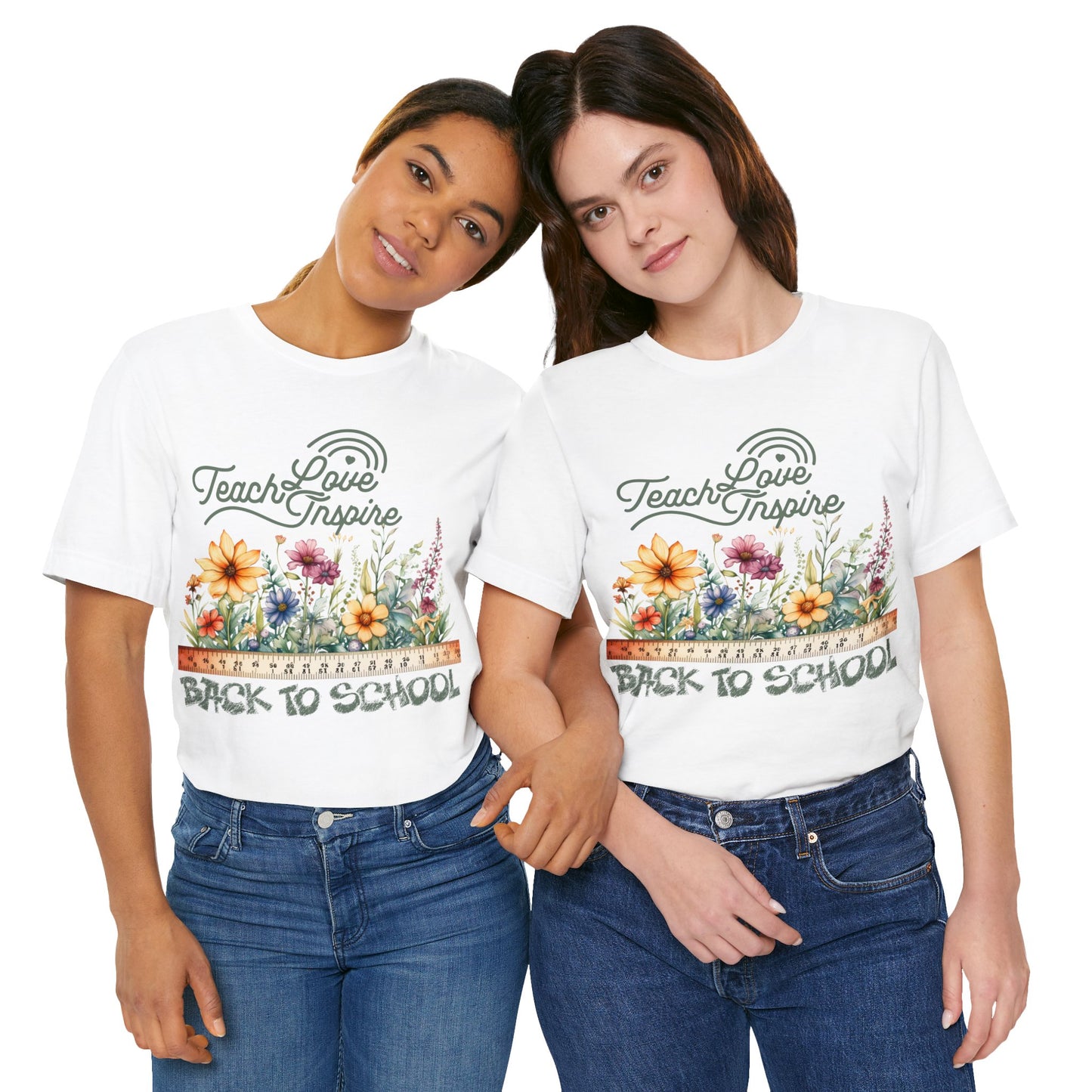 Love Teach Inspire T-Shirt, Back To School T-Shirt, Teacher Back To school unisex jersey short sleeve.First Day Vibes T-Shirt.