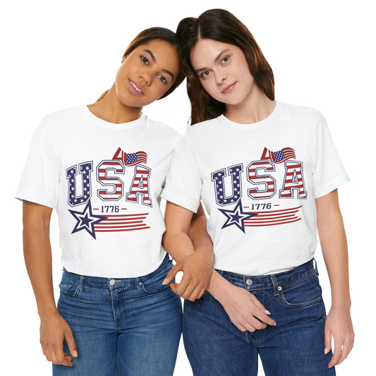 4th of July T-Shirt, USA T-shirt,  Fourth of July unisex jersey short sleeve.