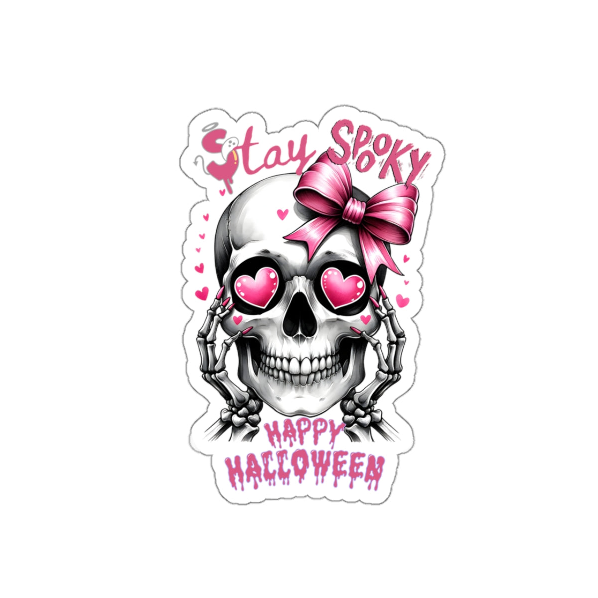 Stay spooky Happy Halloween Kiss-Cut Stickers, Spooky Boobe  Kiss-Cut Stickers, Spooky Season Kiss-Cut Stickers, Cute Skeleton Halloween Kiss-Cut Stickers.