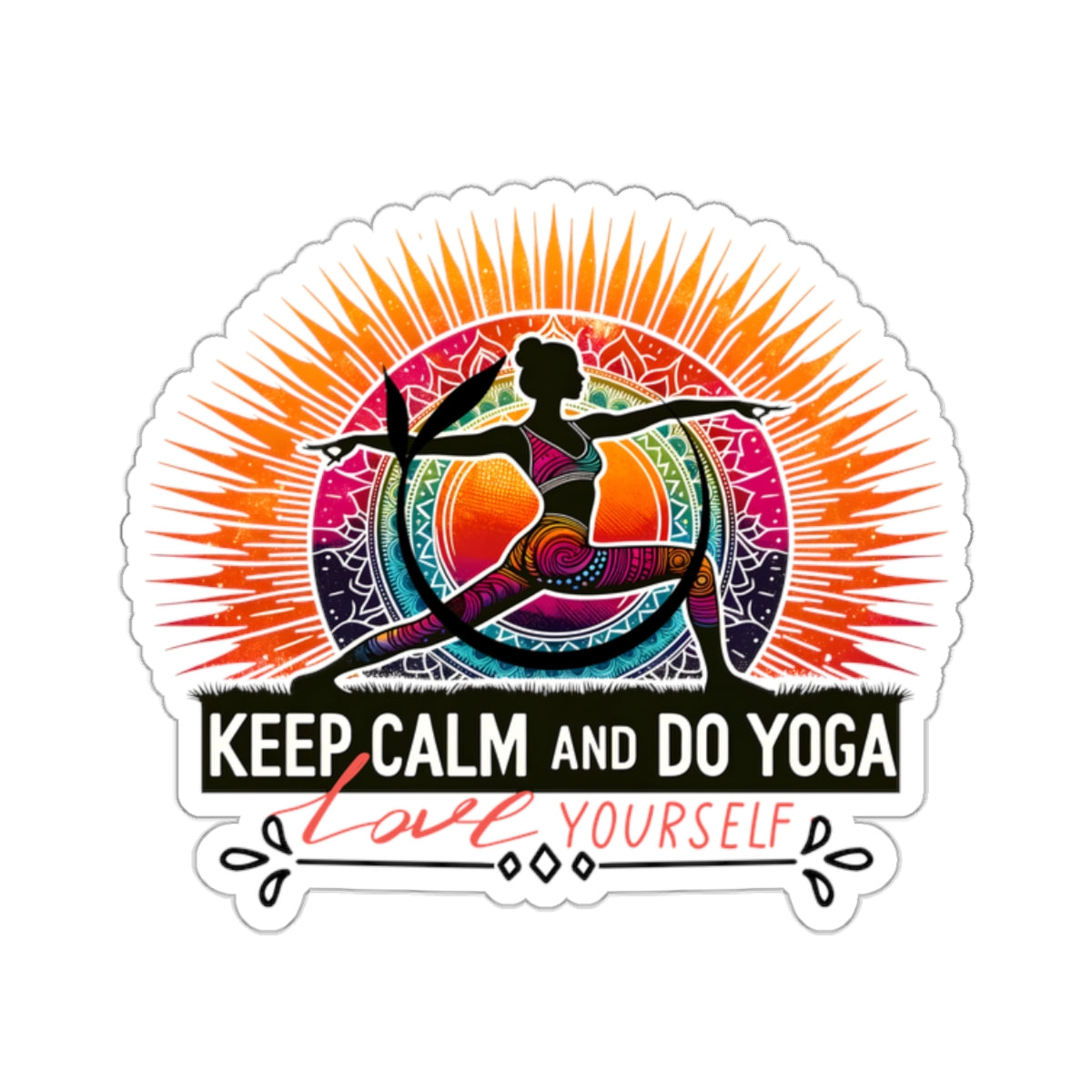 Keep Calm And Do Yoga Kiss-Cut Stickers, Love Yourself Kiss-Cut Stickers, Cute Yoga Kiss-Cut Stickers, Mindful Gift, Yoga lovers Kiss-Cut Stickers, Yoga Instructor Gift, Gift For Yoga lovers, Gift For Yogi.