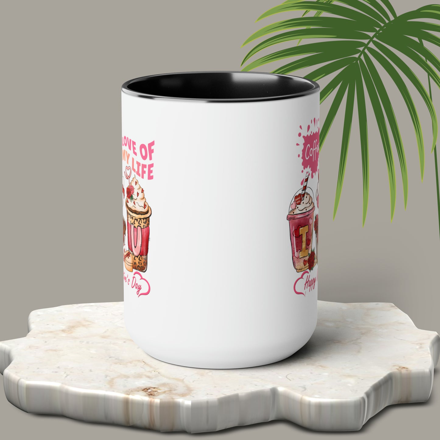 Happy valentines day Two-Tone Coffee Mugs, 15oz