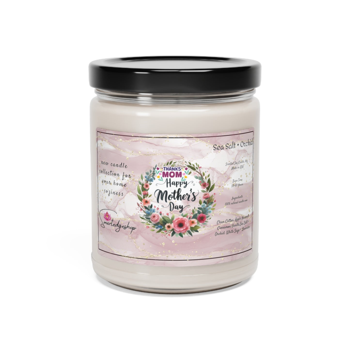 Happy Mother's Day Scented Soy Candle, 9oz, Gift for mom.