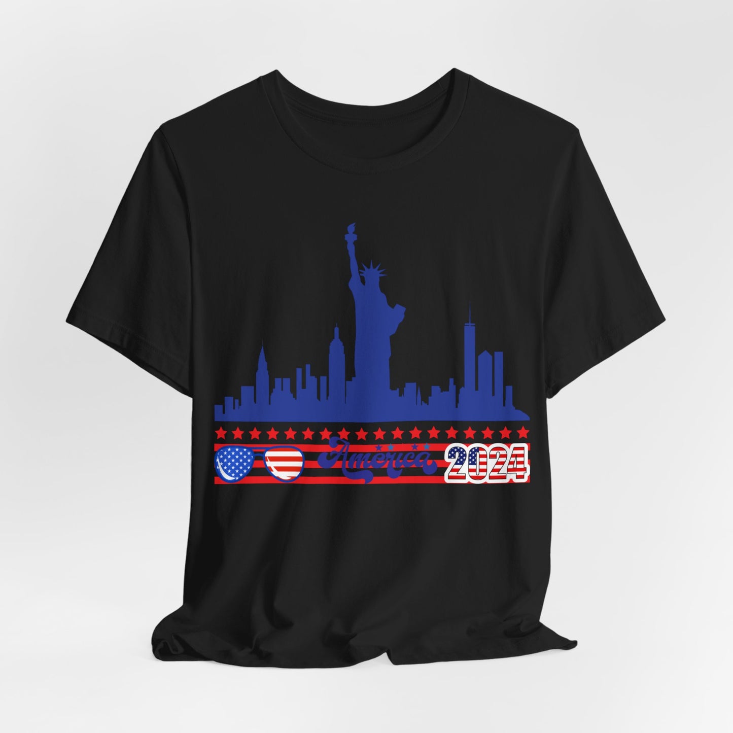 4th of July T-shirt, Sweet Land Of Liberty T-Shirt, Fourth of July unisex jersey short sleeve, America, Flag, Peace Love America. Proud To Be An American, Red White Blue.