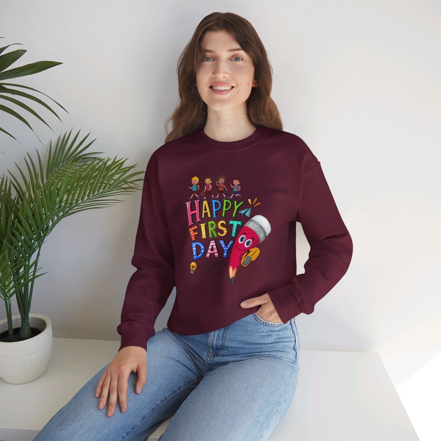 We Love Teachers Sweatshirt, Back To school unisex heavy blend crewneck sweatshirt, Teacher Back To school  Sweatshirt. First Day Vibes Sweatshirt.