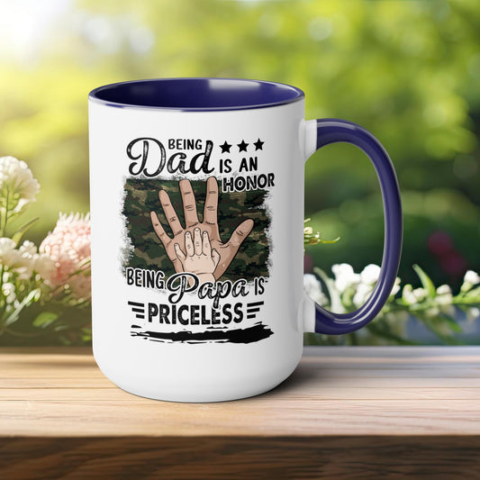 Happy father's dayTow-Tone Coffee Mug.15oz, Gift for Papa, Coffee Mug For Papa.