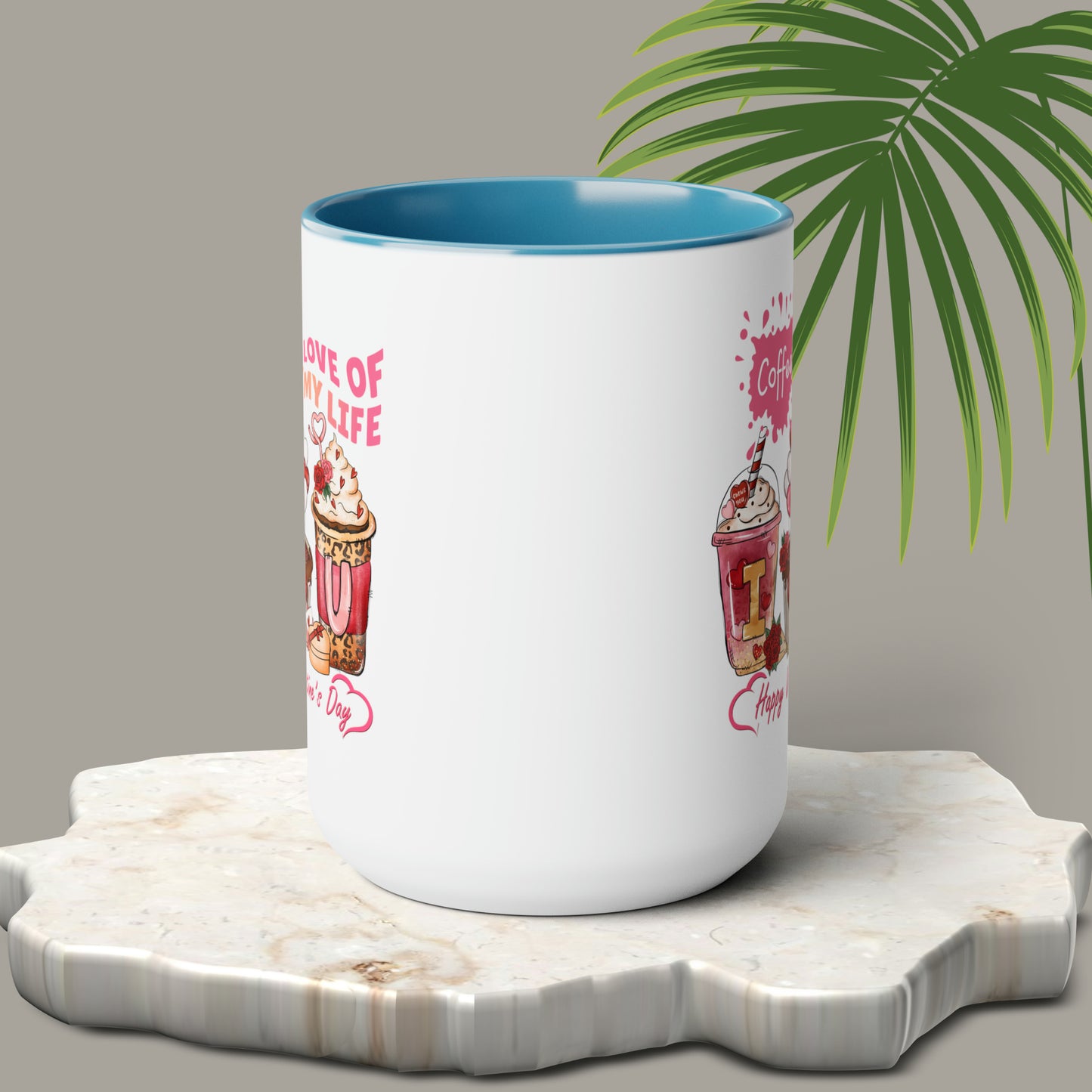 Happy valentines day Two-Tone Coffee Mugs, 15oz