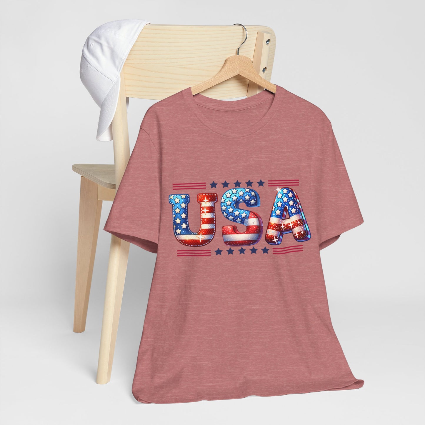 4th of July T-shirt, Sweet Land Of Liberty T-Shirt, Fourth of July unisex jersey short sleeve, America, Flag, Peace Love America. Proud To Be An American, Red White Blue.