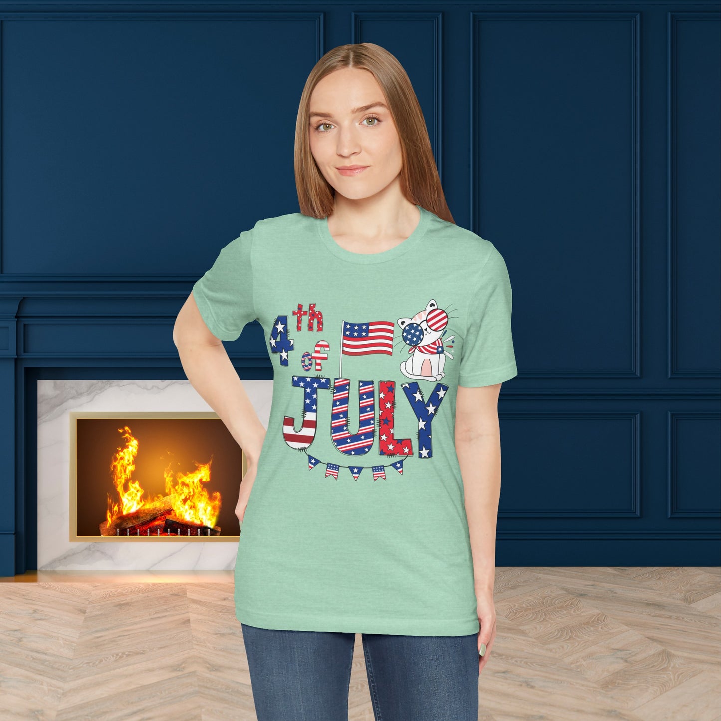 4th of July T-shirt, Red White Blue T-Shirt, Fourth of July unisex jersey short sleeve.