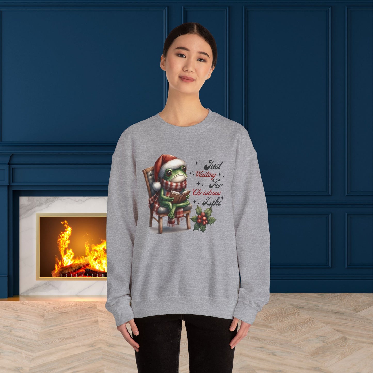 Waiting For Christmas Sweatshirt - Unisex Heavy Blend, Merry Christmas, Festive, Christmas Gift, Crewneck, merry Christmas Sweatshirt, Christmas Sweatshirt  Christmas Gift, Festive Sweatshirt.