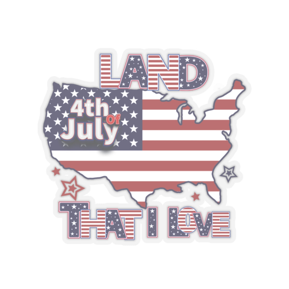 Happy 4th Of July Kiss-Cut Stickers, America, Flag, Peace Love America. Proud To Be An American, Red White Blue stickers. God  Bless America Stickers.