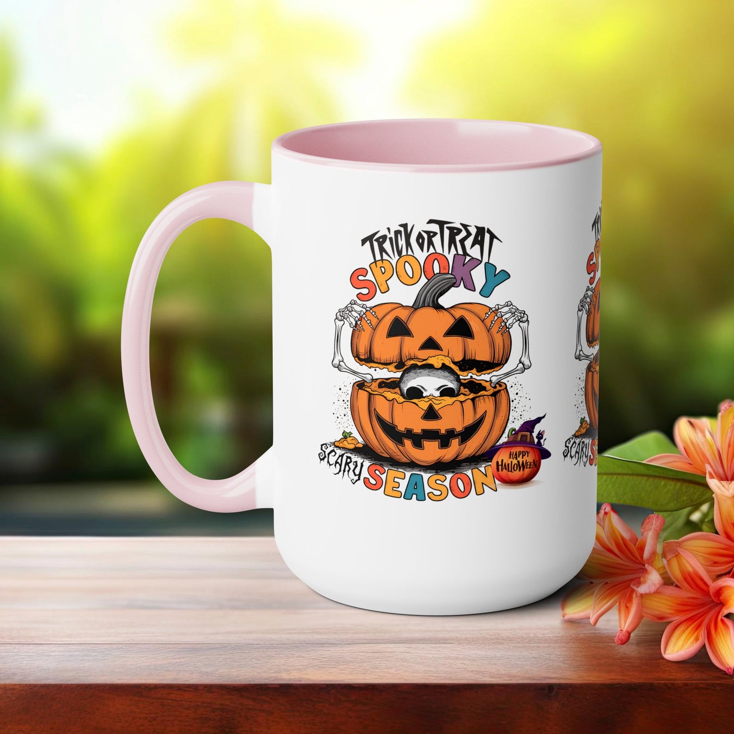 Spooky Scary Halloween Coffee Mug,  Let's Go Halloween Coffee Mug, Trick or Treat Halloween Coffee Mug, Cute Skeleton Coffee Mug, Spooky Season Halloween Coffee Mug.