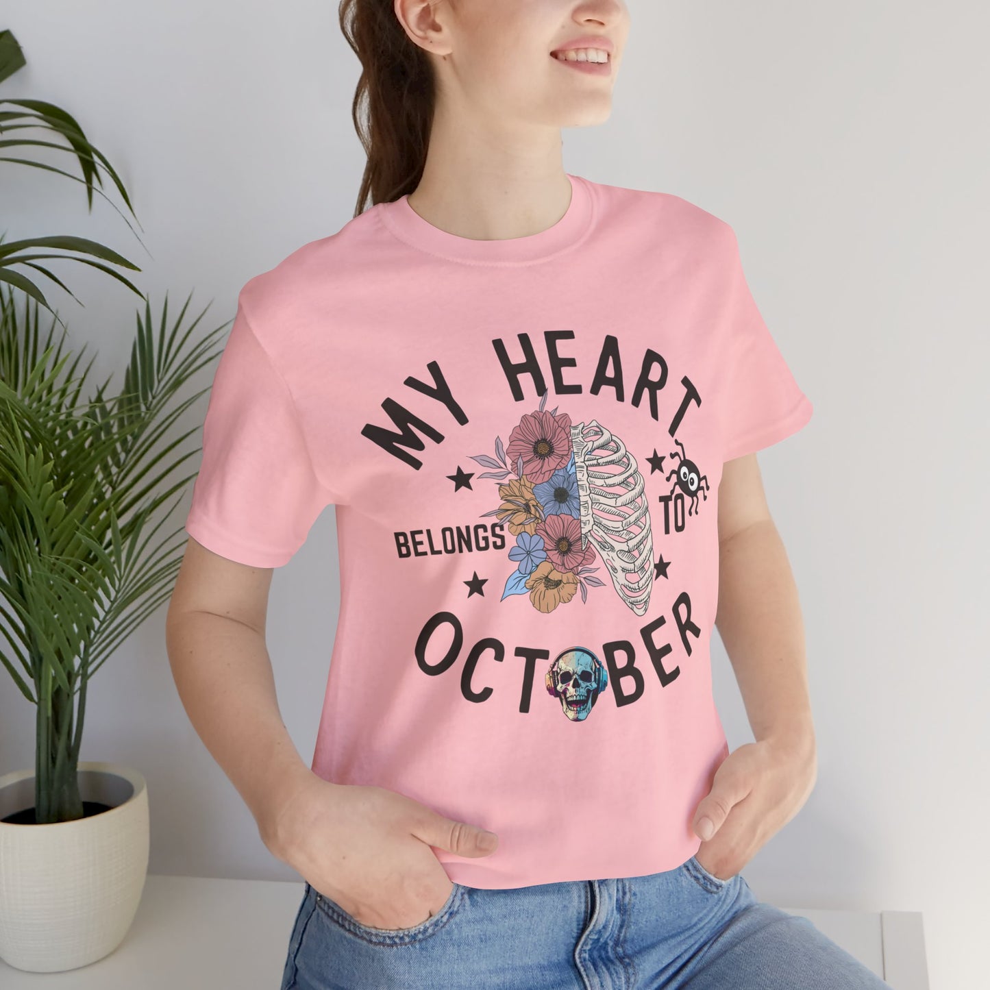 My Heart Belongs To October Halloween T-shirt, Happy Halloween T-shirt, Trick Or Treat T-shirt, Halloween T-shirt, Cool Halloween T-shirt, Spooky T-shirt,