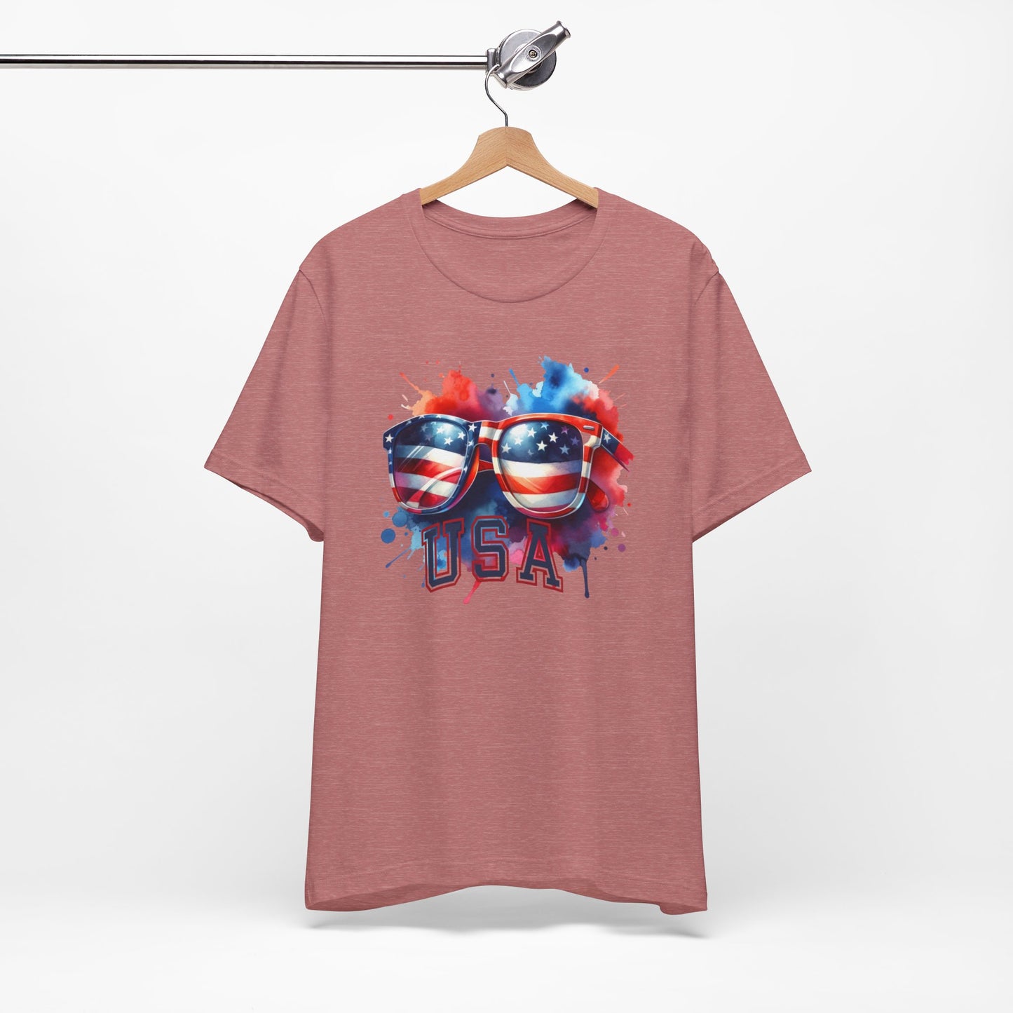 4th of July T-shirt, Sweet Land Of Liberty T-Shirt, Fourth of July unisex jersey short sleeve, America, Flag, Peace Love America. Proud To Be An American, Red White Blue.