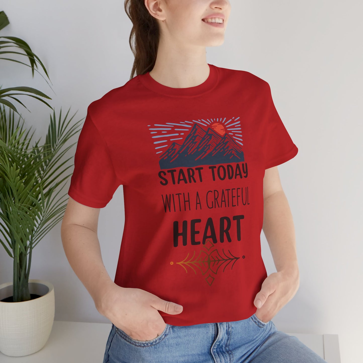 Start Today With A Grateful Heart Yoga T-Shirt, Cute Yoga workout Shirt, Yoga lovers T-shirt, Yoga Instructor Gift, Gym shirt, Gift For Yoga lover, Gift For Yogi.