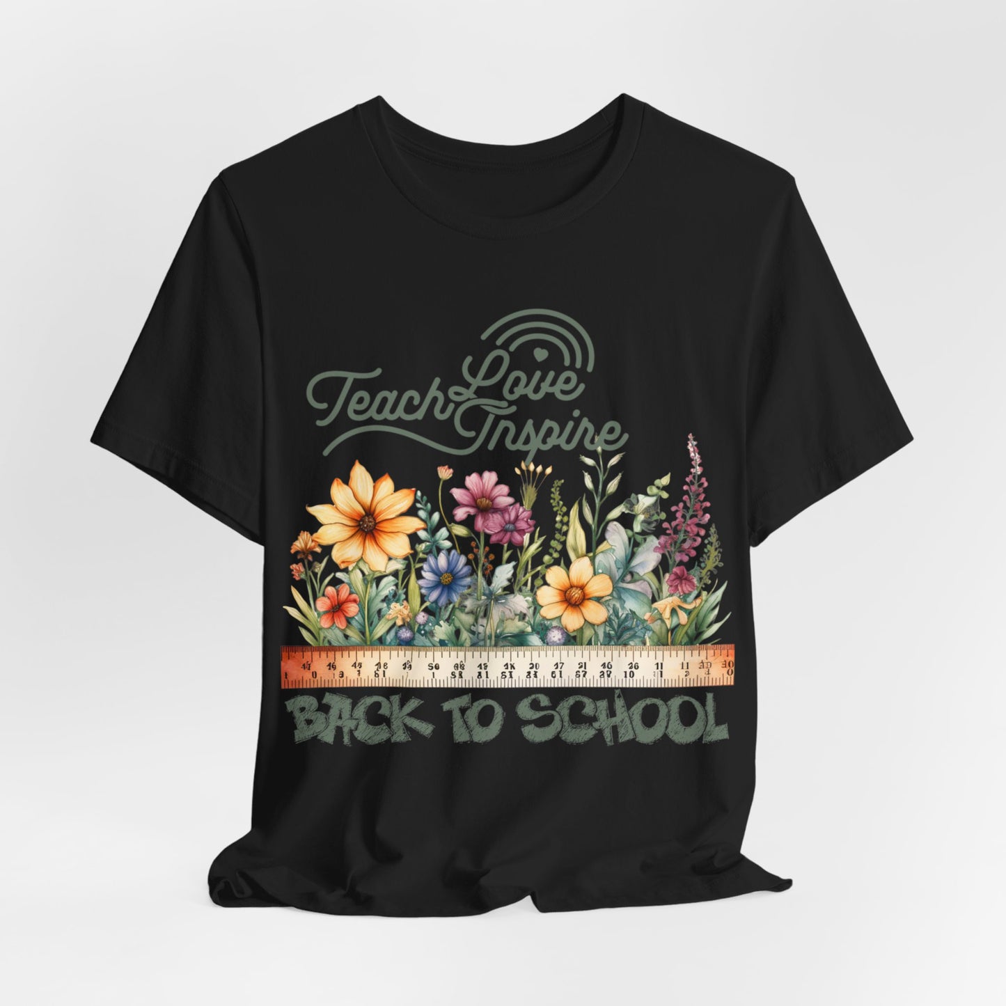 Love Teach Inspire T-Shirt, Back To School T-Shirt, Teacher Back To school unisex jersey short sleeve.First Day Vibes T-Shirt.