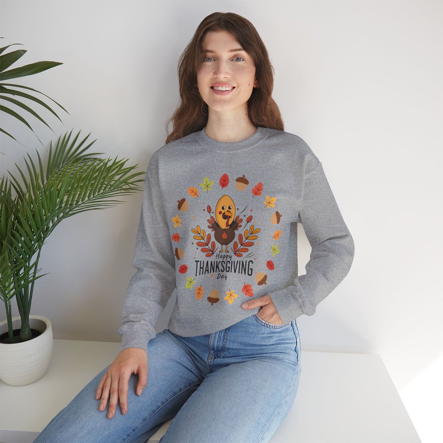 HappyThanksgiving Sweatshirt - Unisex Heavy Blend, Happy Thanksgiving2024 Sweatshirt, Thanksgiving Gift, Festive Sweatshirt.