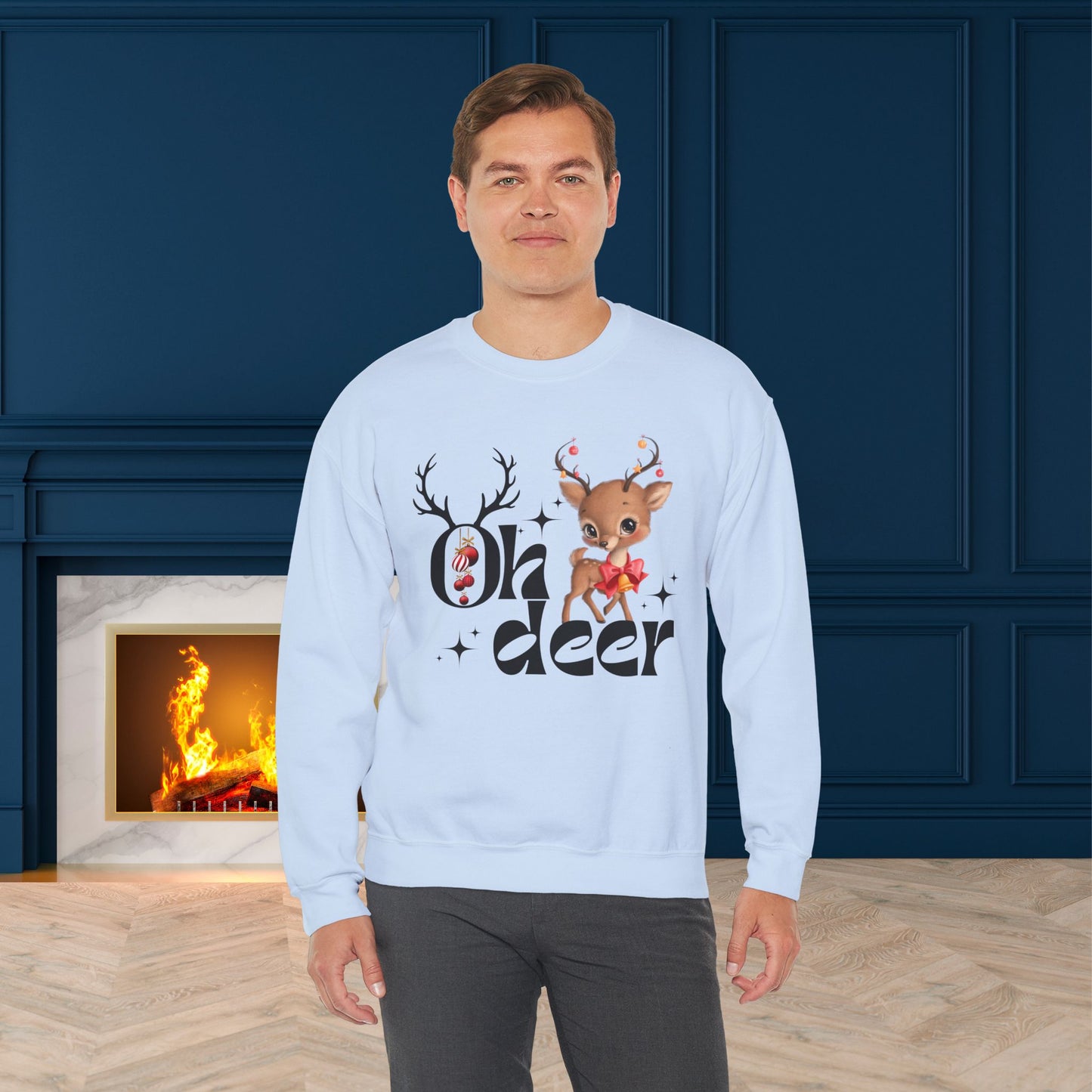 Oh Deer Sweatshirt - Unisex Heavy Blend, Merry Christmas, Festive, Christmas Gift, Crewneck, merry Christmas Sweatshirt, Christmas Sweatshirt  Christmas Gift, Festive Sweatshirt.