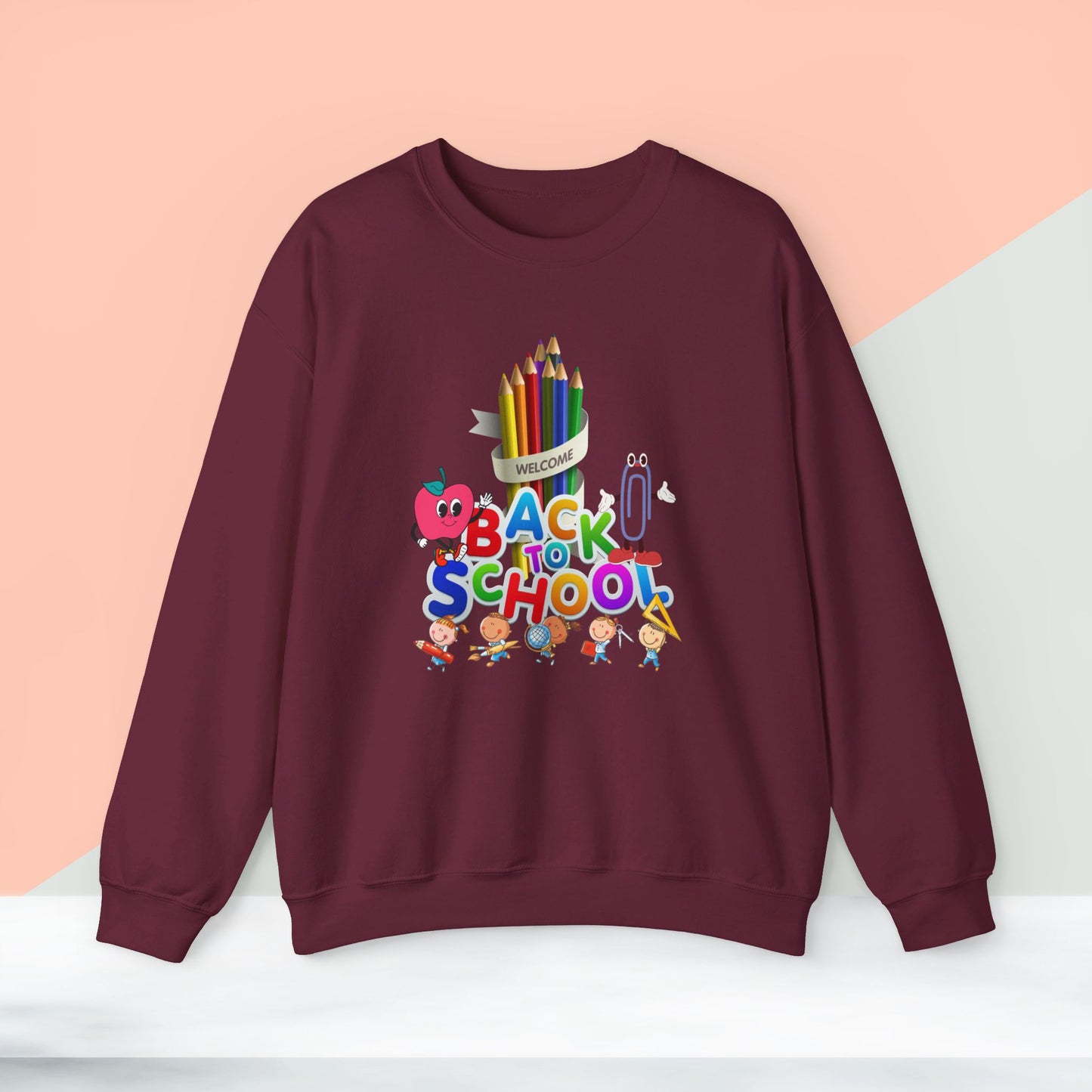 Back To school unisex heavy blend crewneck sweatshirt, We Love Teachers Sweatshirt,Teacher Back To school  Sweatshirt. First Day Vibes Sweatshirt.