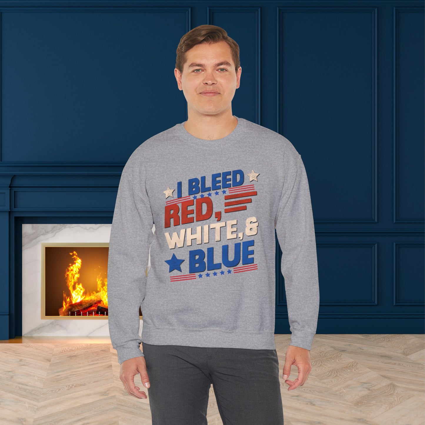 Happy 4th Of July Sweatshirt, Red White Blue Sweatshirt, Fourth of July unisex heavy blend crewneck sweatshirt.