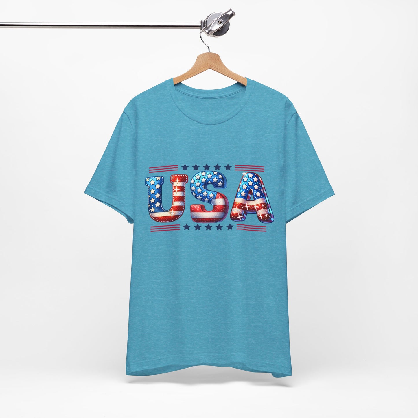 4th of July T-shirt, Sweet Land Of Liberty T-Shirt, Fourth of July unisex jersey short sleeve, America, Flag, Peace Love America. Proud To Be An American, Red White Blue.