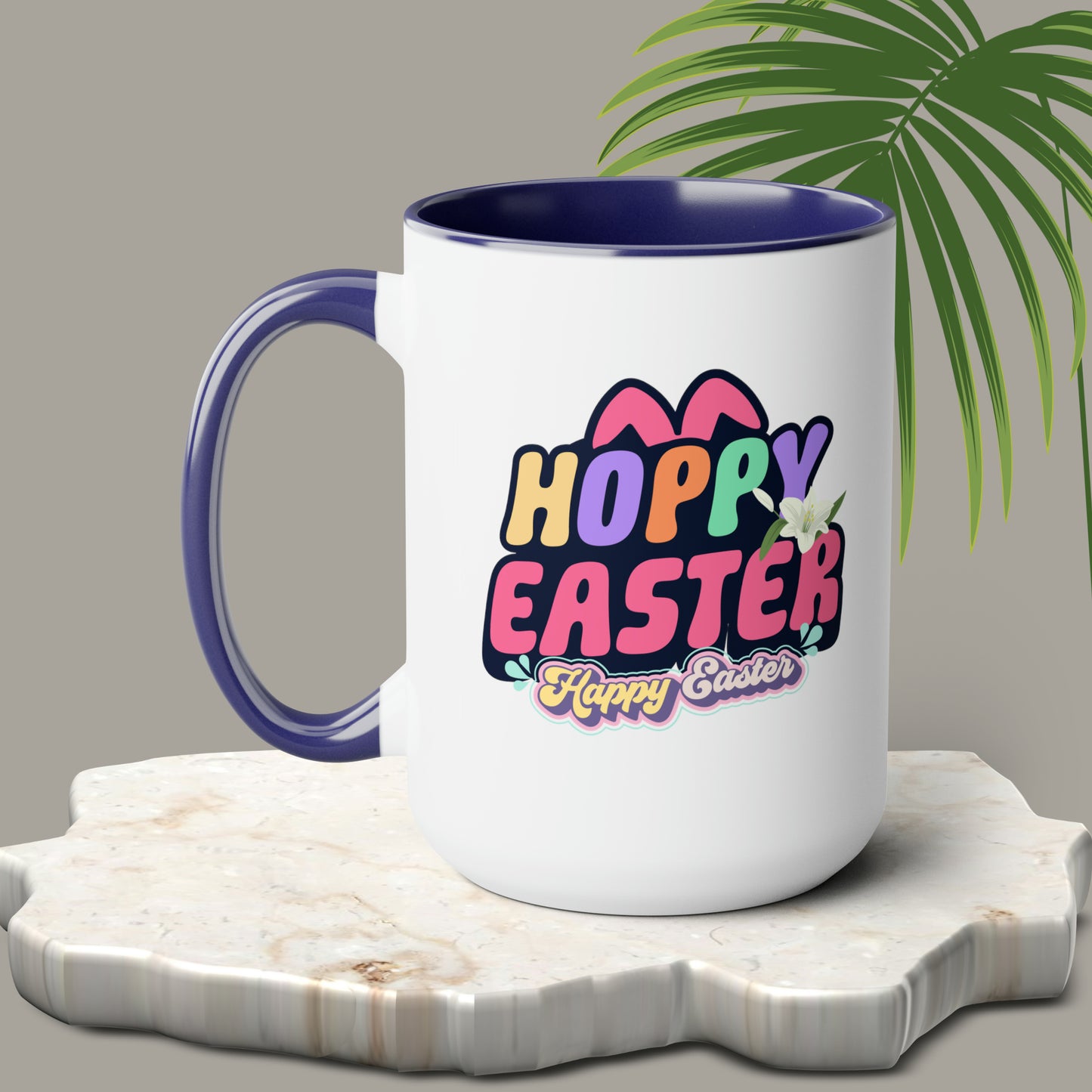 Happy EasterTwo-Tone Coffee Mugs, 15oz