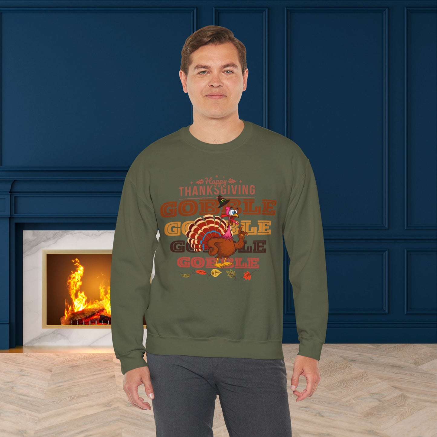 Gobble Sweatshirt, HappyThanksgiving Sweatshirt - Unisex Heavy Blend, Happy Thanksgiving2024 Sweatshirt, Thanksgiving Gift, Festive Sweatshirt.