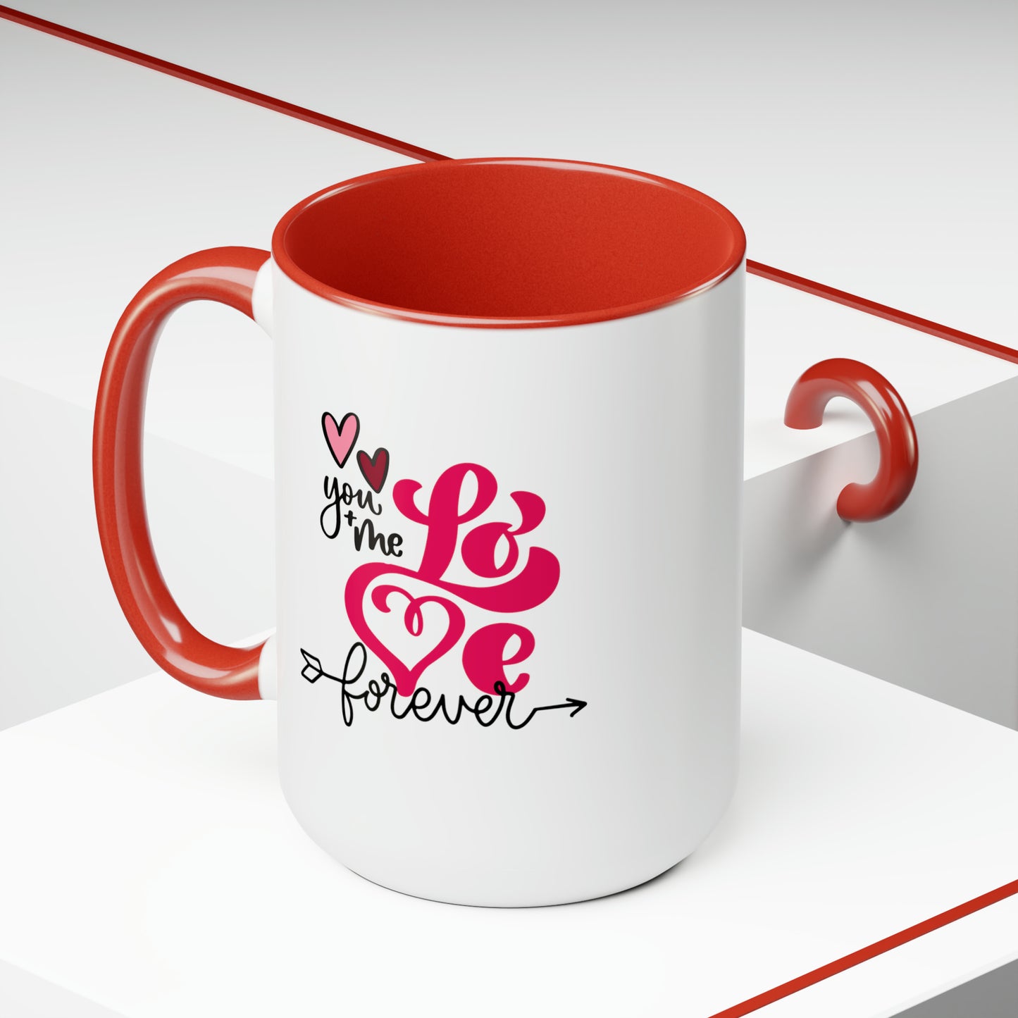 Happy valentines day Two-Tone Coffee Mugs, 15oz