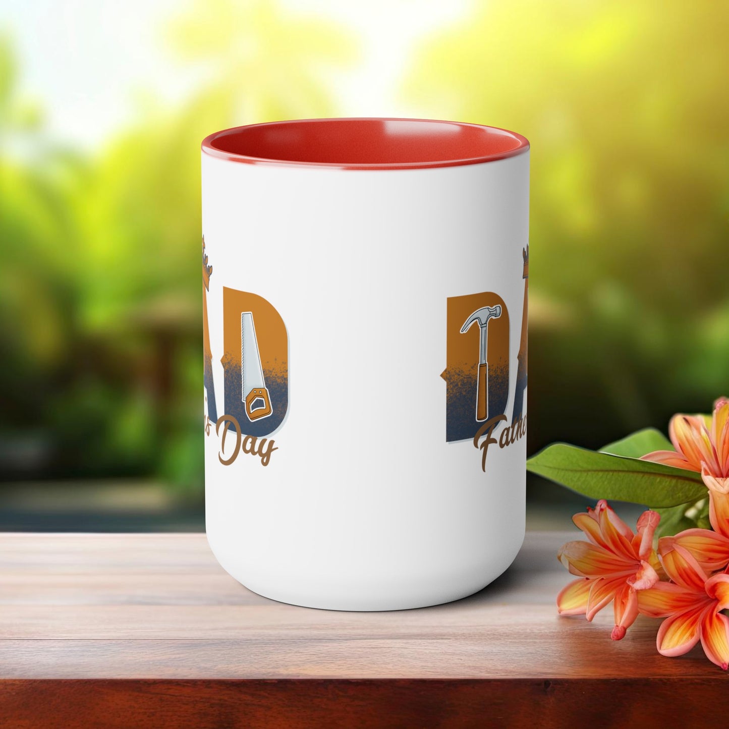 Happy father's dayTow-Tone Coffee Mug.15oz, Gift for Dad, Daddy's Coffee Mug