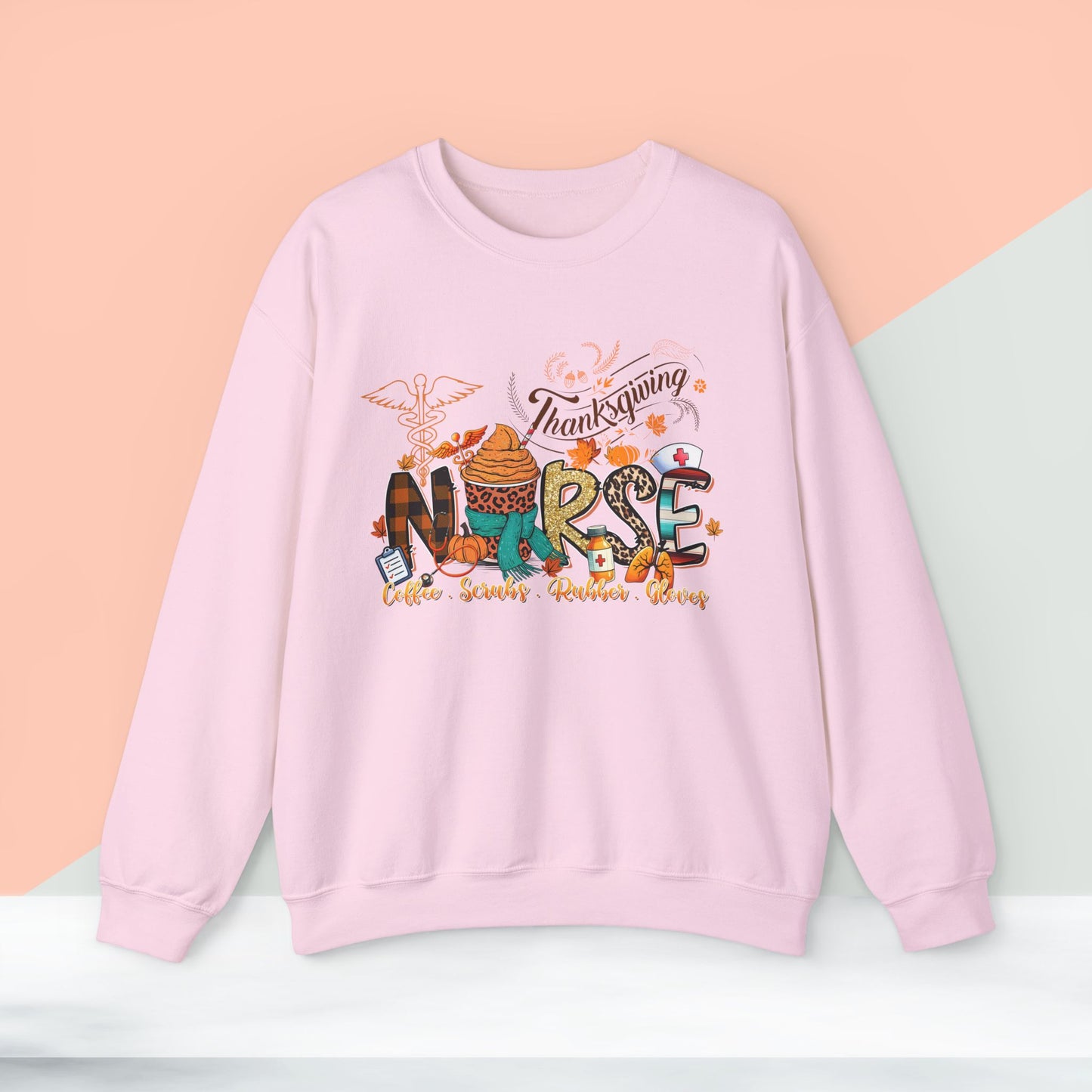 Nurse Thanksgiving Sweatshirt, HappyThanksgiving Sweatshirt - Unisex Heavy Blend, Happy Thanksgiving2024 Sweatshirt, Thanksgiving Gift, Festive Sweatshirt.