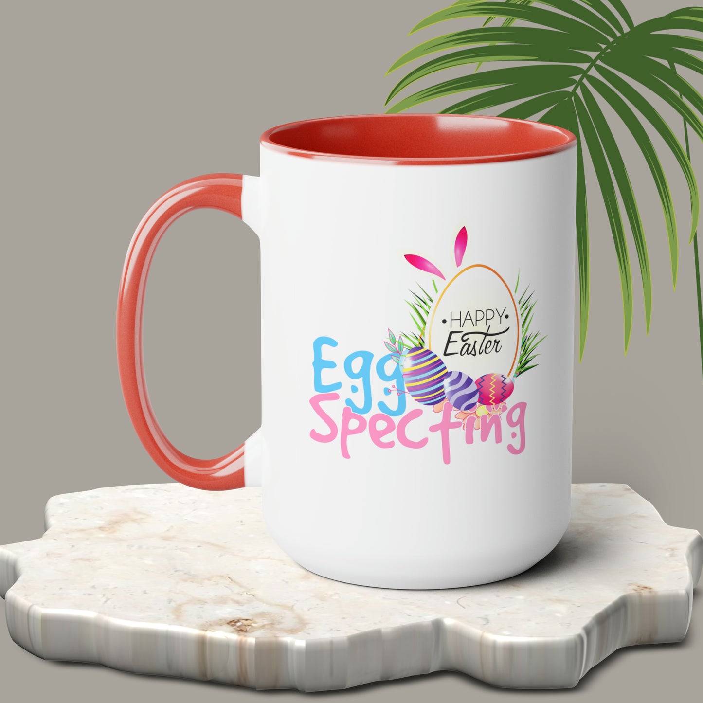 Happy Easter Two-Tone Coffee Mugs, 15oz