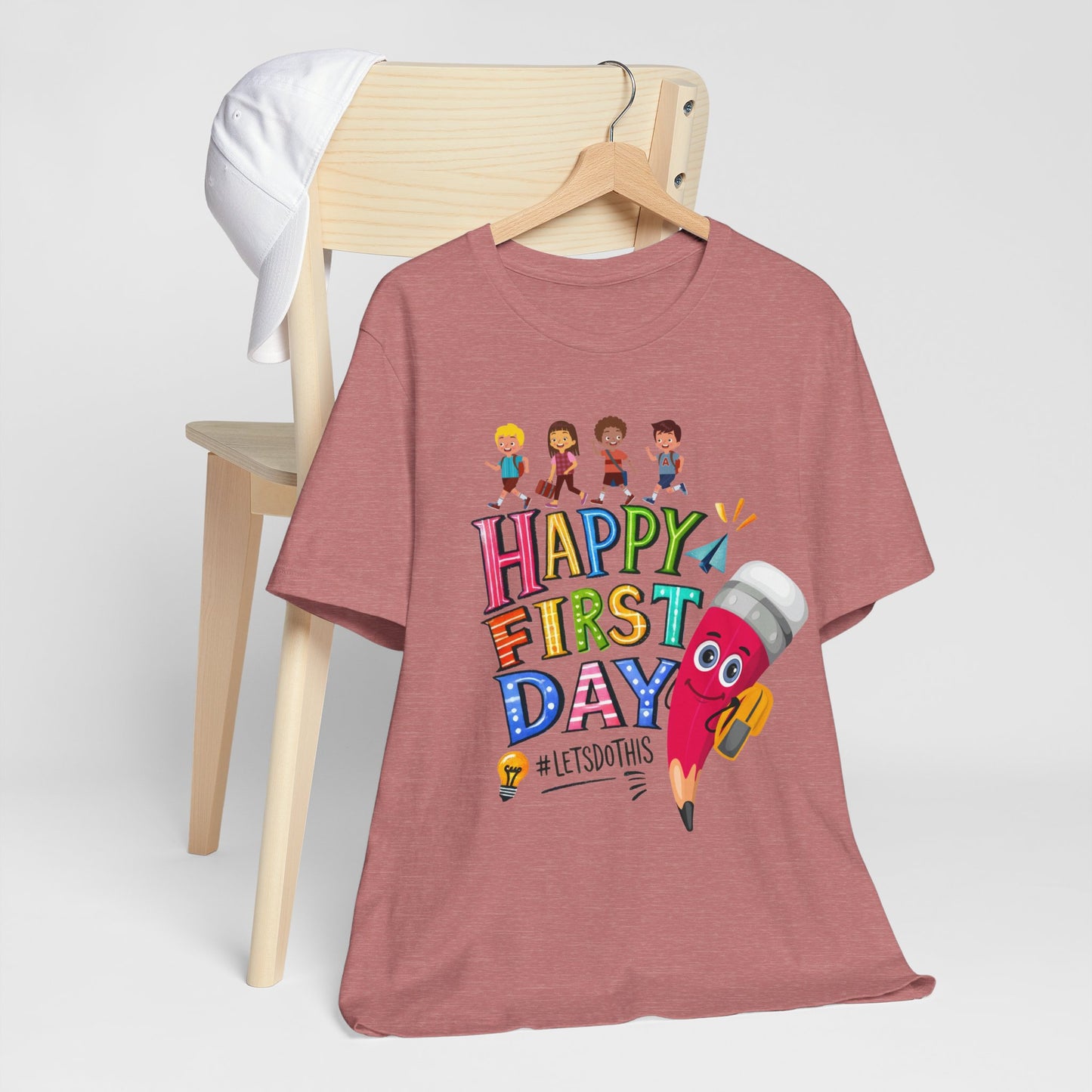 Happy First day T-Shirt, Hello Teacher T-Shirt, Back To School T-Shirt, Teach Love Inspire Teacher Shirt, Teacher Back To school unisex jersey short sleeve.First Day Vibes T-Shirt.