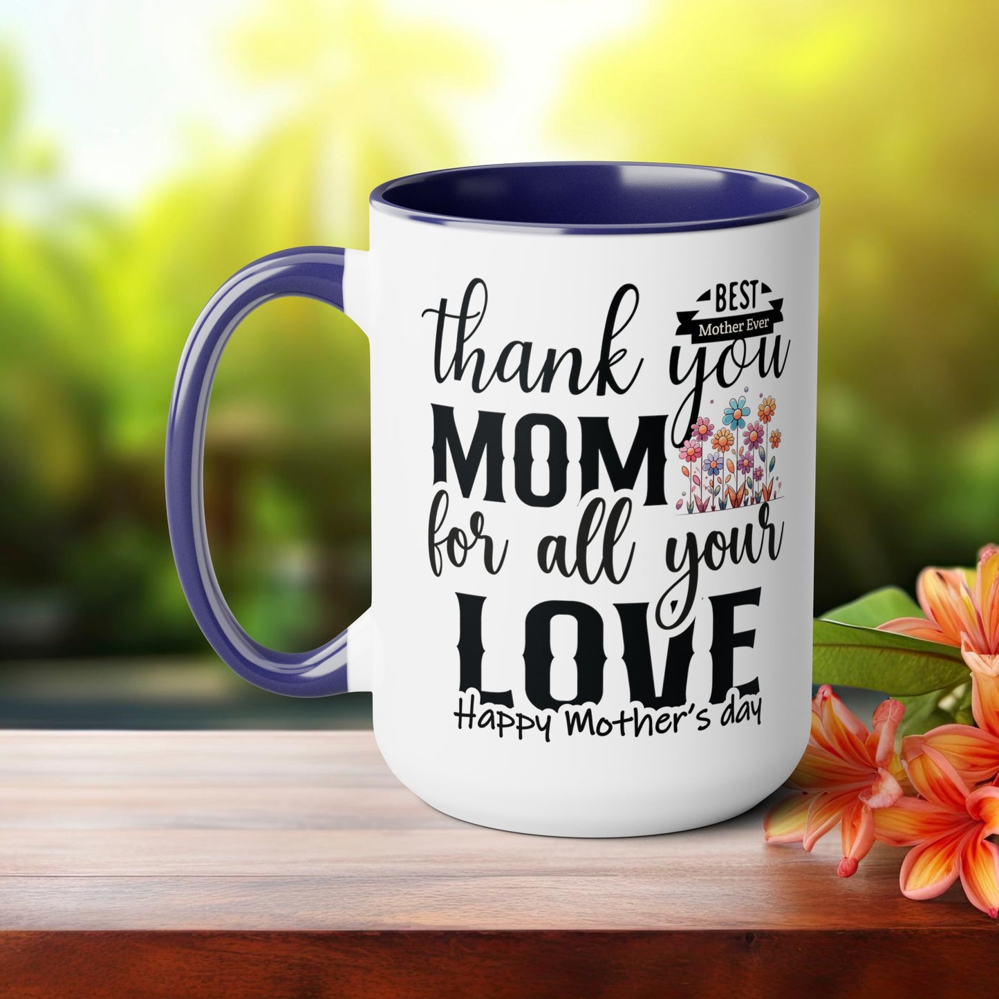 Happy Mother's dayTow-Tone Coffee Mug.15oz, Gift for mom, Mama's Coffee Mug