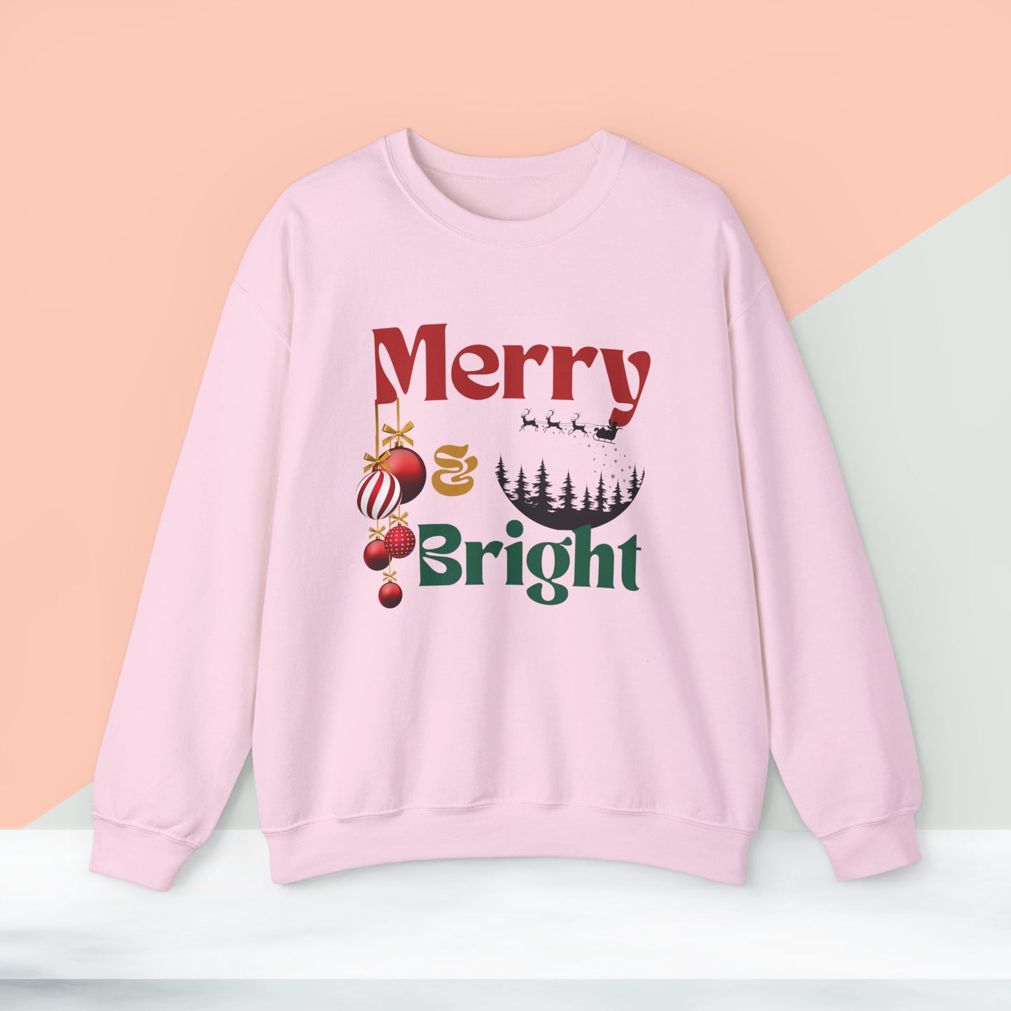 Merry & Bright Christmas Sweatshirt - Unisex Heavy Blend, Merry Christmas, Festive, Christmas Gift, Crewneck, merry Christmas Sweatshirt, Christmas Sweatshirt  Christmas Gift, Festive Sweatshirt.