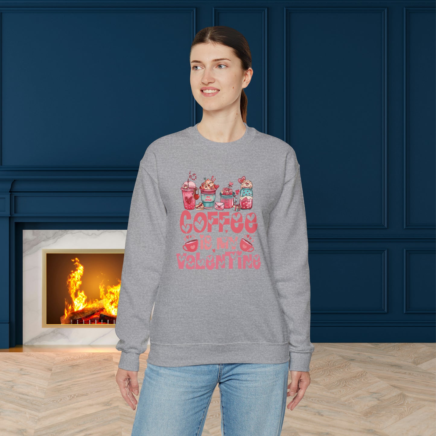 Happy valentines day Unisex Heavy Blend™ Crewneck Sweatshirt