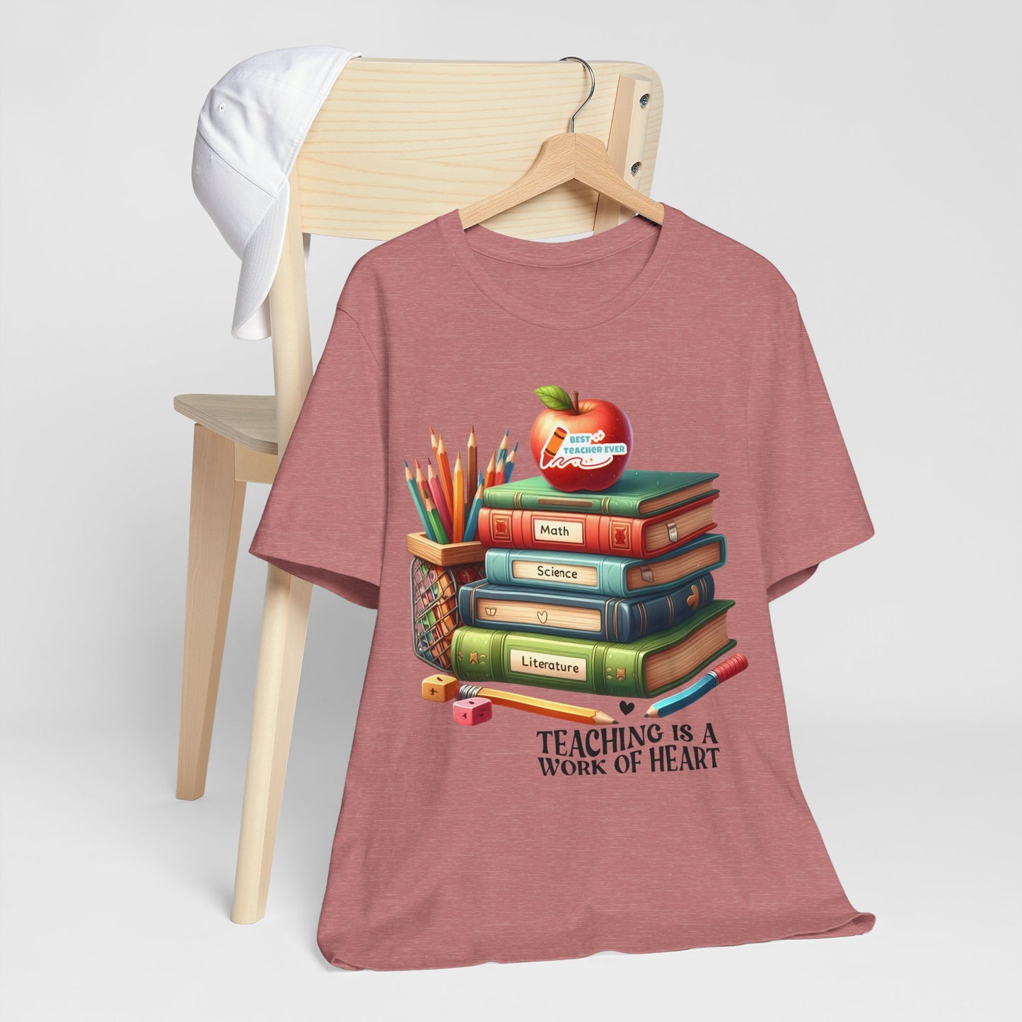 Teaching Is A Work Of Heart T-shirt, Hello Teacher T-Shirt, Back To School T-Shirt, Teach Love Inspire Teacher Shirt, Teacher Back To school unisex jersey short sleeve.First Day Vibes T-Shirt.