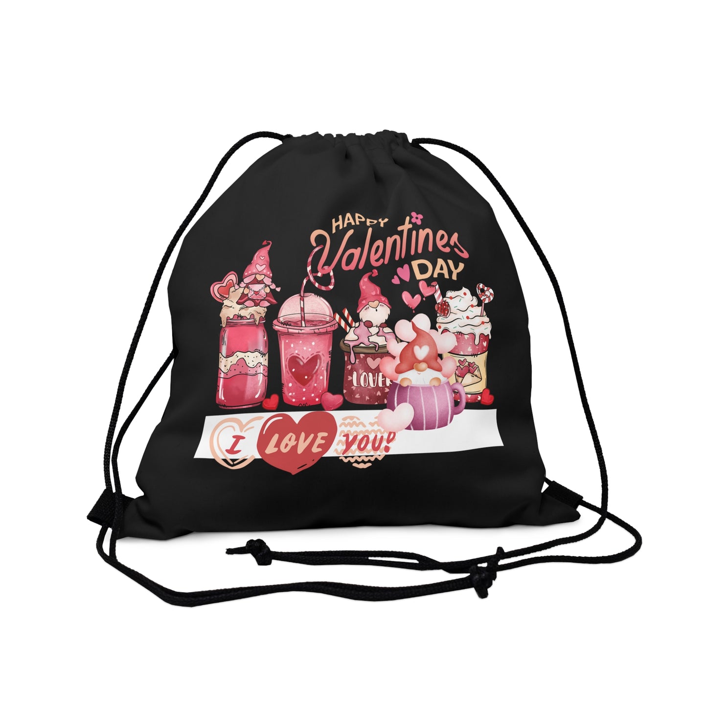 Happy Valentines Day Drawstring Bag