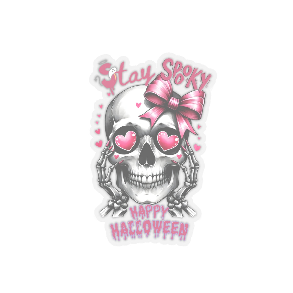 Stay spooky Happy Halloween Kiss-Cut Stickers, Spooky Boobe  Kiss-Cut Stickers, Spooky Season Kiss-Cut Stickers, Cute Skeleton Halloween Kiss-Cut Stickers.