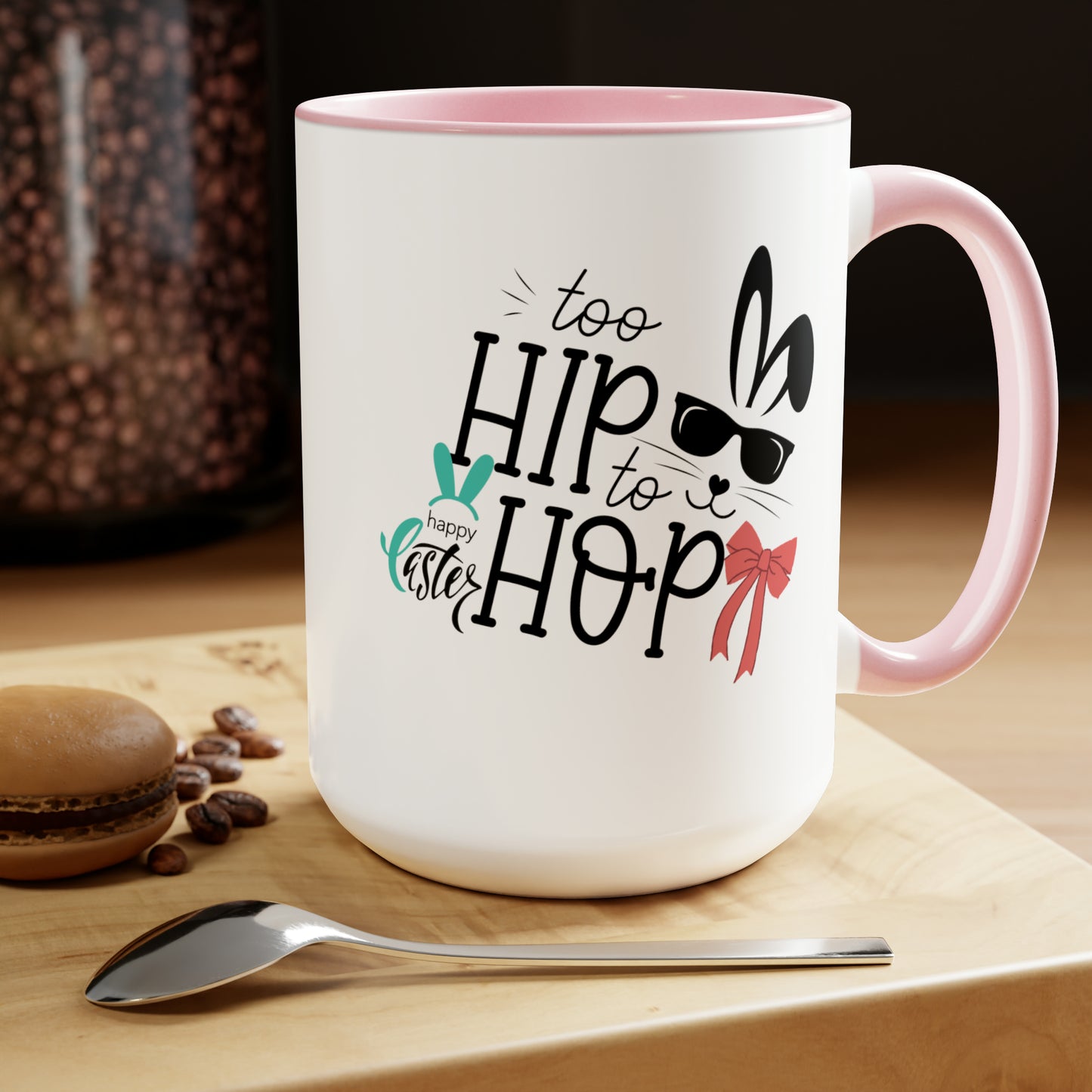 Too Hip To Hop Two-Tone Coffee Mugs, 15oz