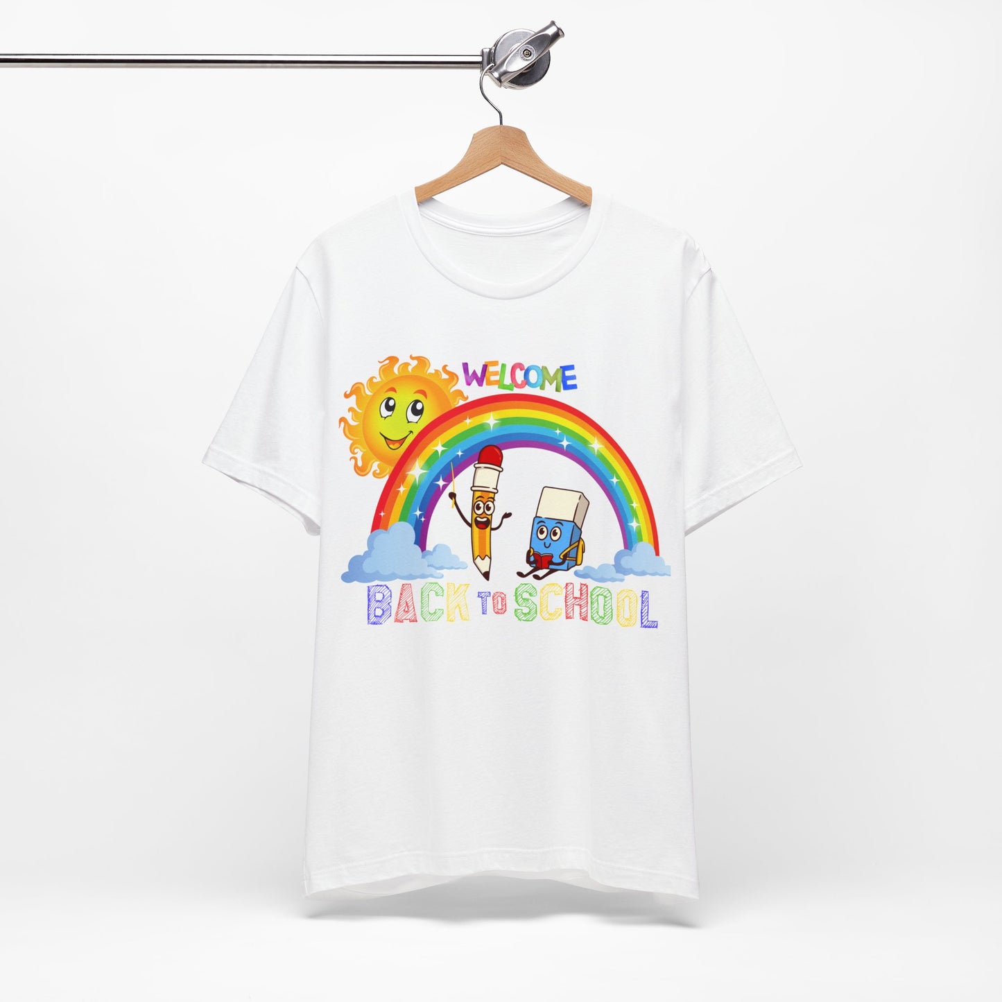Welcome Back To School T-Shirt, Hello Teacher T-Shirt, Back To School T-Shirt, Teach Love Inspire Teacher Shirt, Teacher Back To school unisex jersey short sleeve.First Day Vibes T-Shirt.