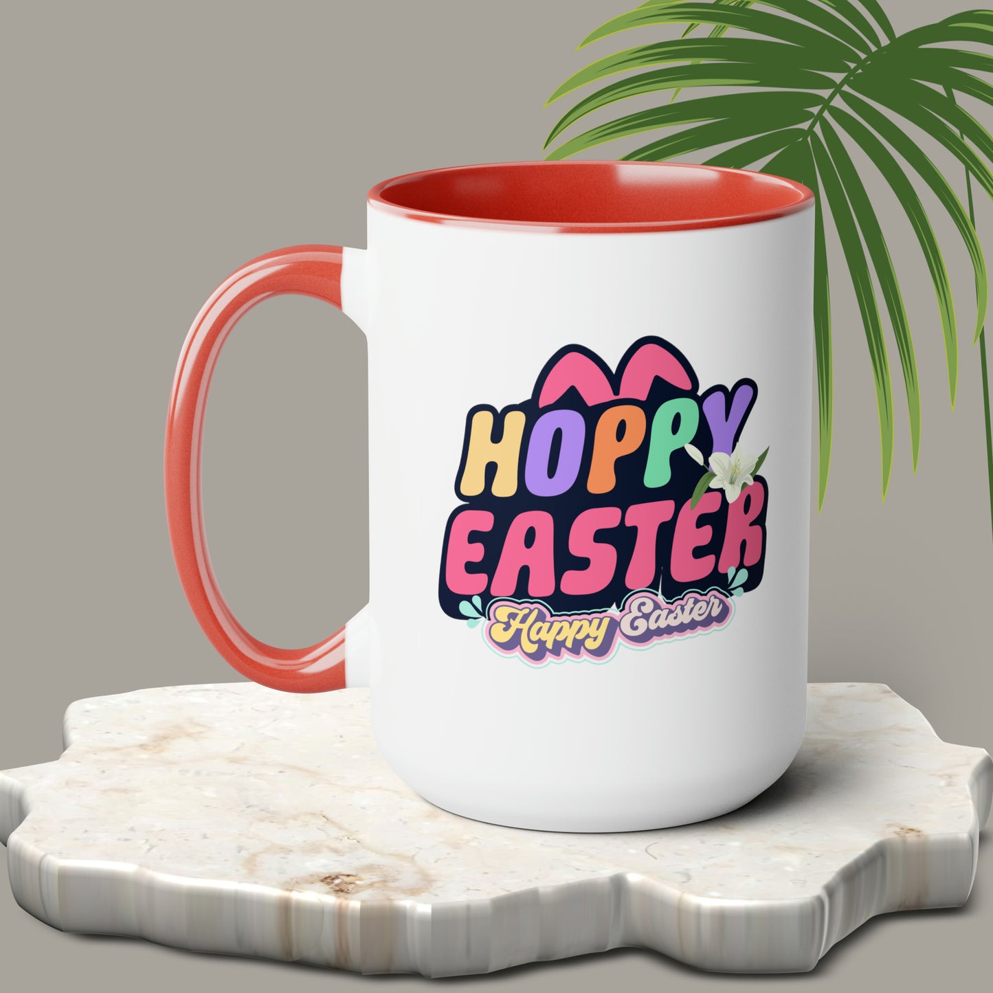 Happy EasterTwo-Tone Coffee Mugs, 15oz