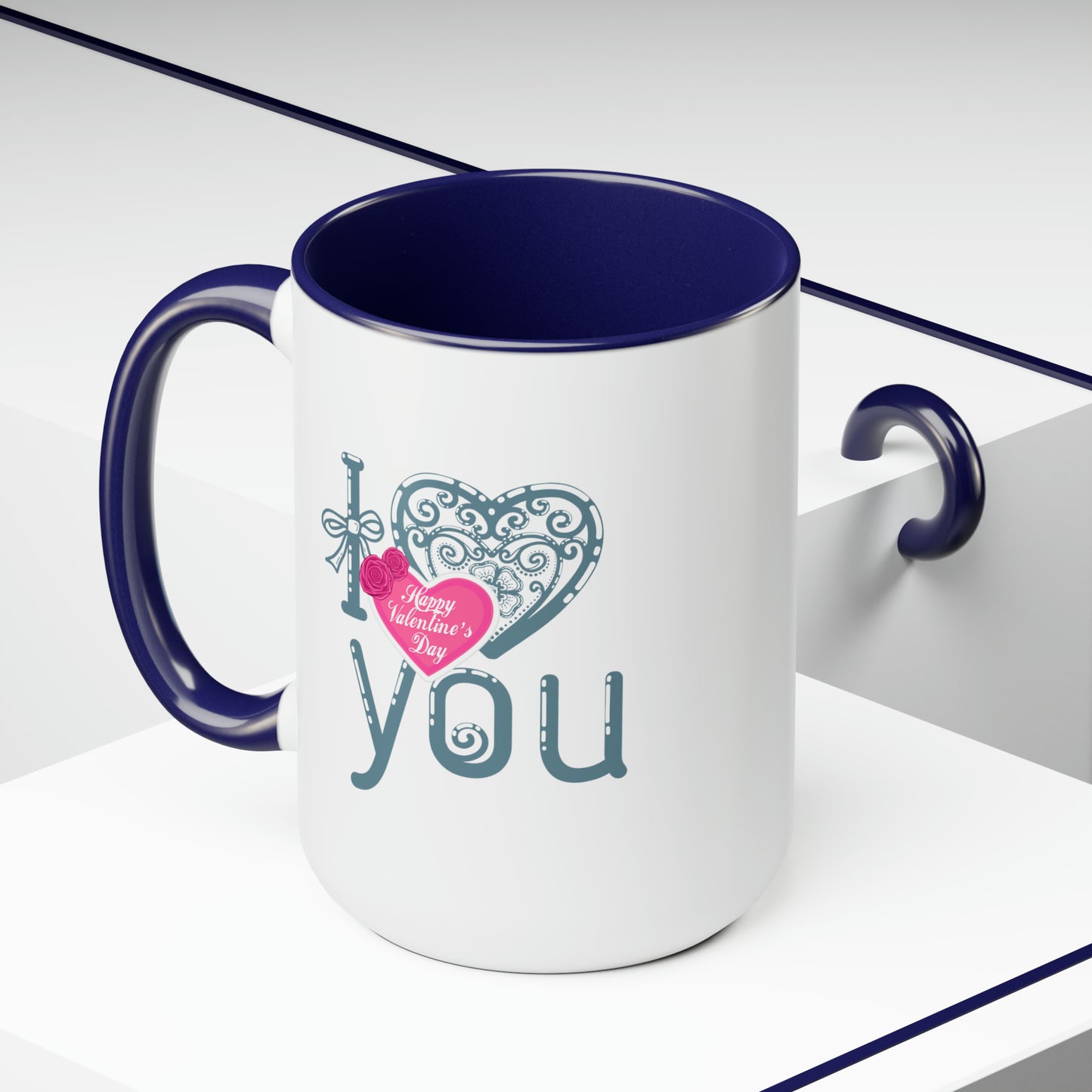 Happy valentines day Two-Tone Coffee Mugs, 15oz