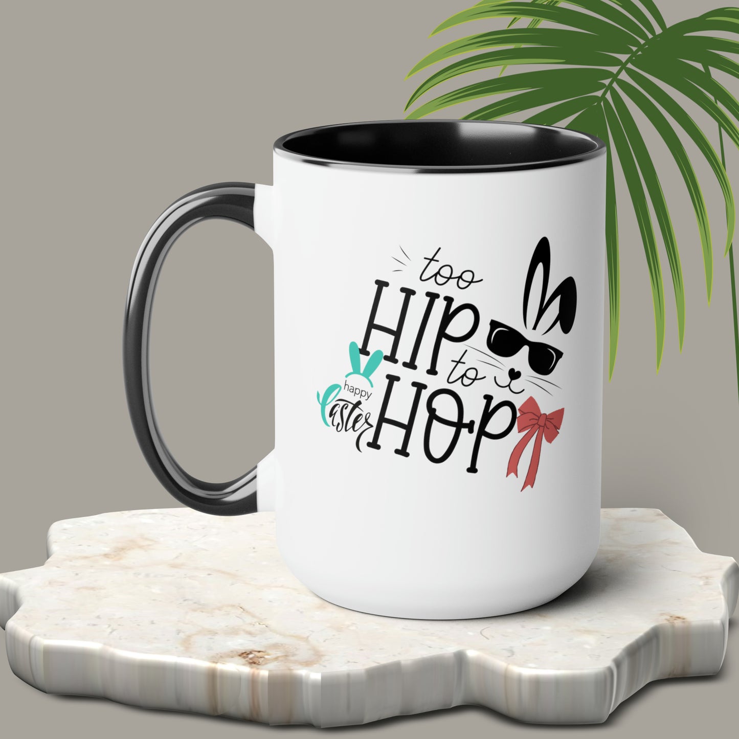 Too Hip To Hop Two-Tone Coffee Mugs, 15oz