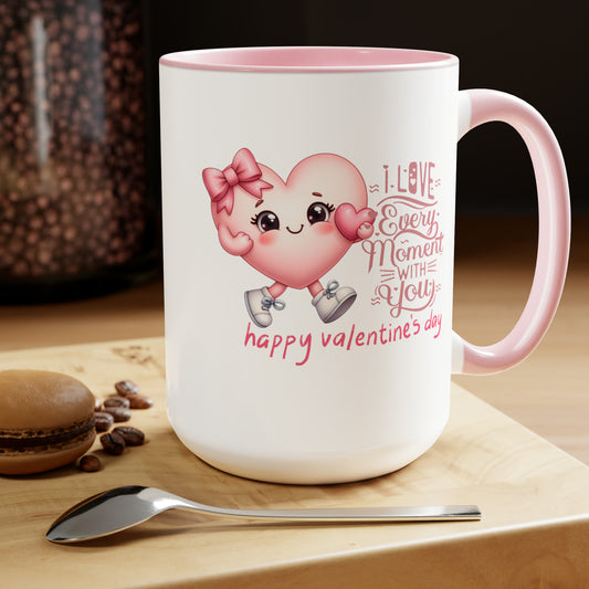 Happy valentines day Two-Tone Coffee Mugs, 15oz