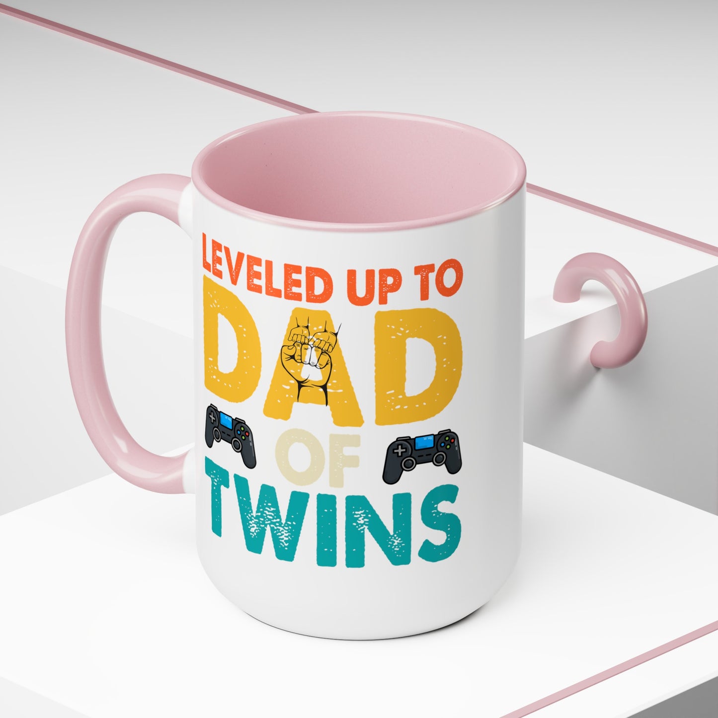 Happy father's dayTwo-Tone Coffee Mug.15oz, Gift for Dad, Daddy's Coffee Mug