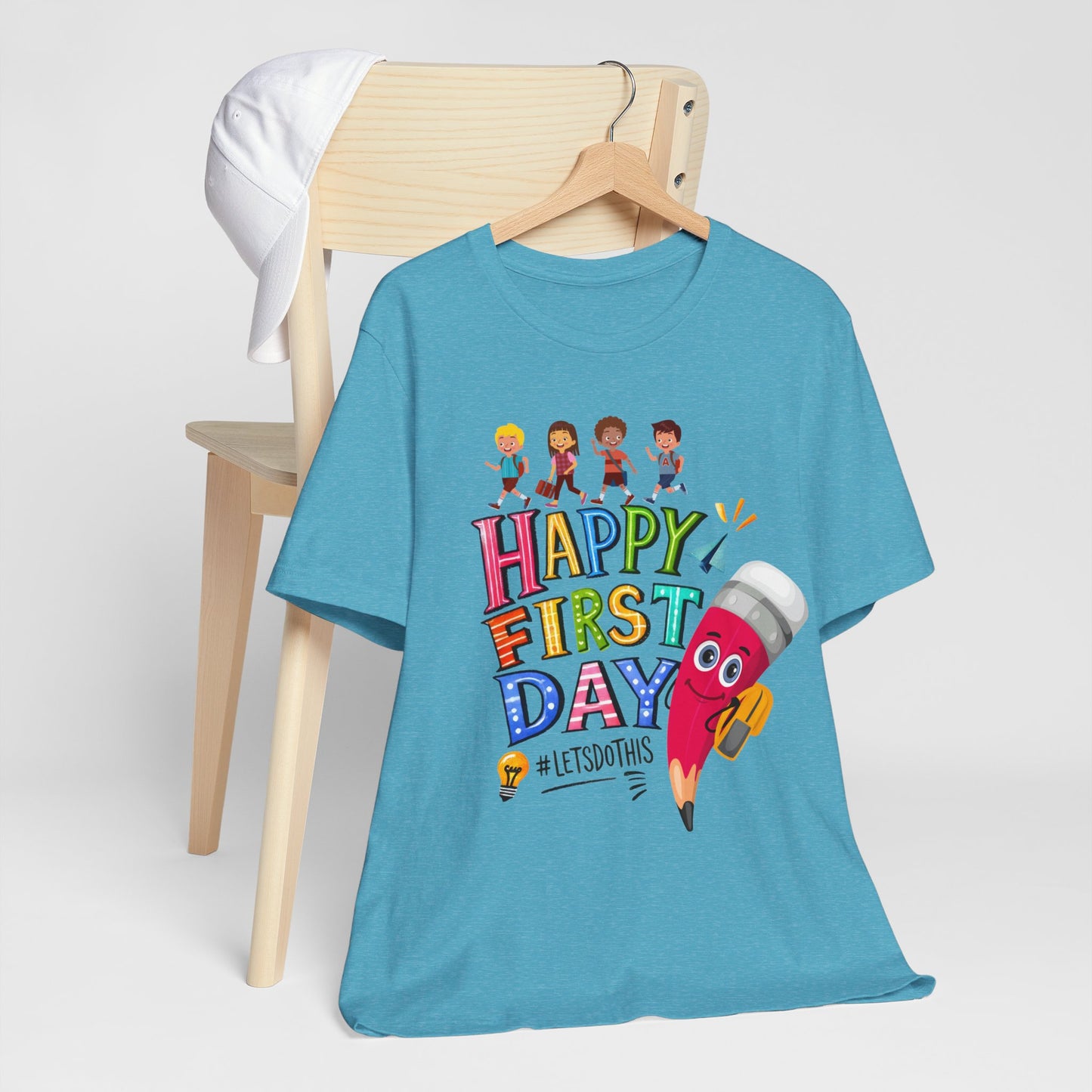 Happy First day T-Shirt, Hello Teacher T-Shirt, Back To School T-Shirt, Teach Love Inspire Teacher Shirt, Teacher Back To school unisex jersey short sleeve.First Day Vibes T-Shirt.
