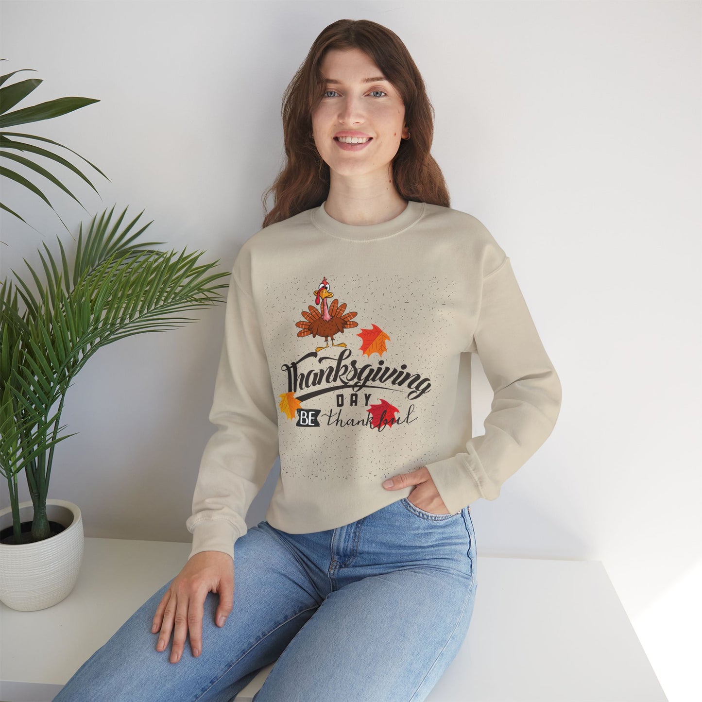 Be Thankful Sweatshirt,  HappyThanksgiving Sweatshirt - Unisex Heavy Blend, Happy Thanksgiving2024 Sweatshirt, Thanksgiving Gift, Festive Sweatshirt.