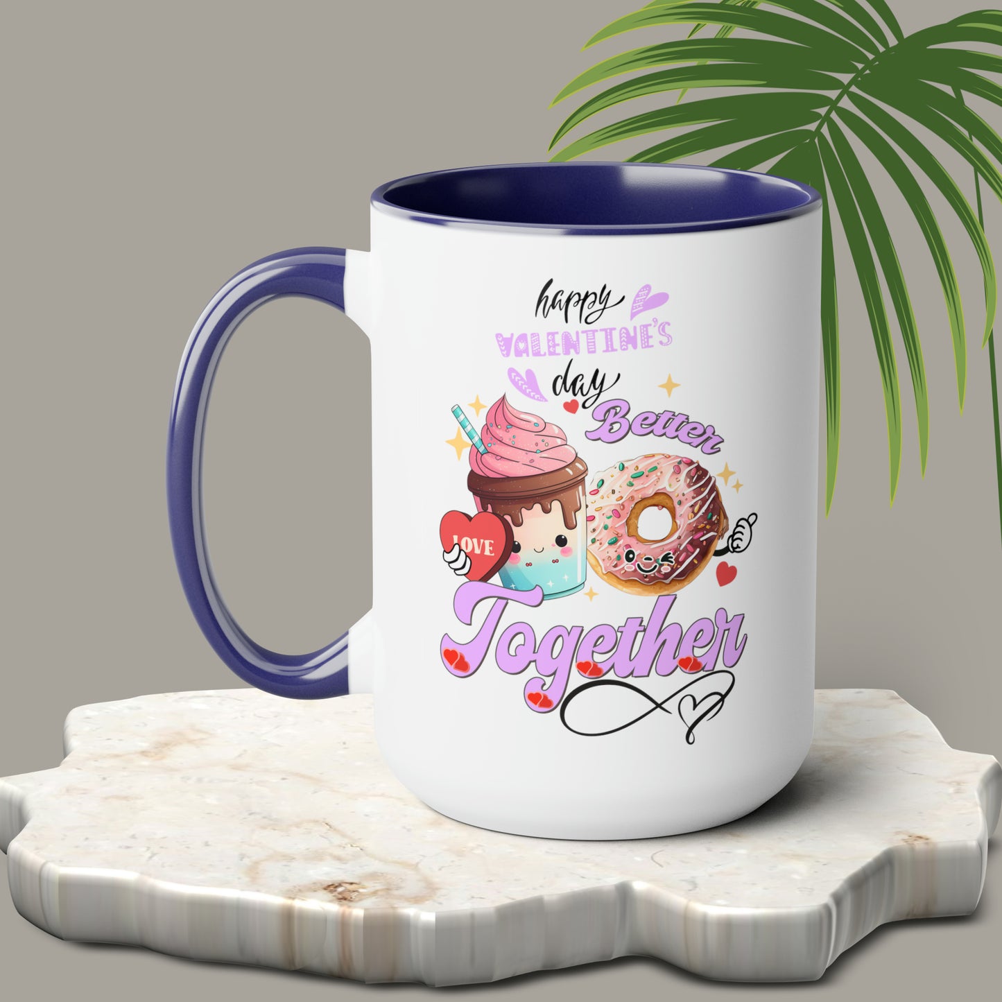 Happy valentines day Two-Tone Coffee Mugs, 15oz