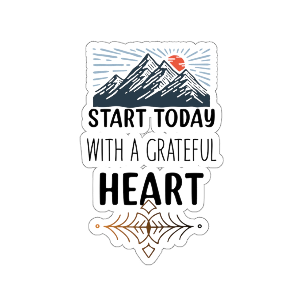 Start Today With A Grateful Heart Yoga Kiss-Cut Stickers , Cute Yoga Kiss-Cut Stickers, Mindful Gift, Yoga lovers Kiss-Cut Stickers, Yoga Instructor Gift, Gift For Yoga lovers, Gift For Yogi.