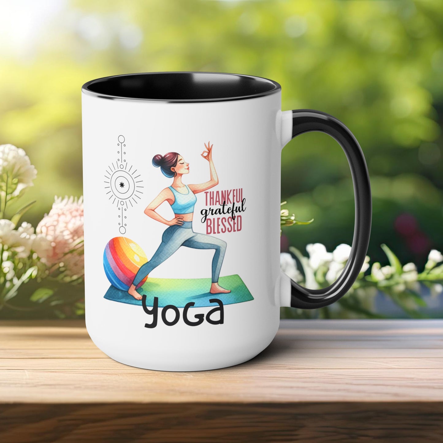 Thankful Grateful Blessed Yoga Coffee Mug, Cute Yoga Coffee Mug, Yoga lovers Coffee Mug, Yoga Instructor Gift, Gift For Yoga lover, Gift For Yogi.